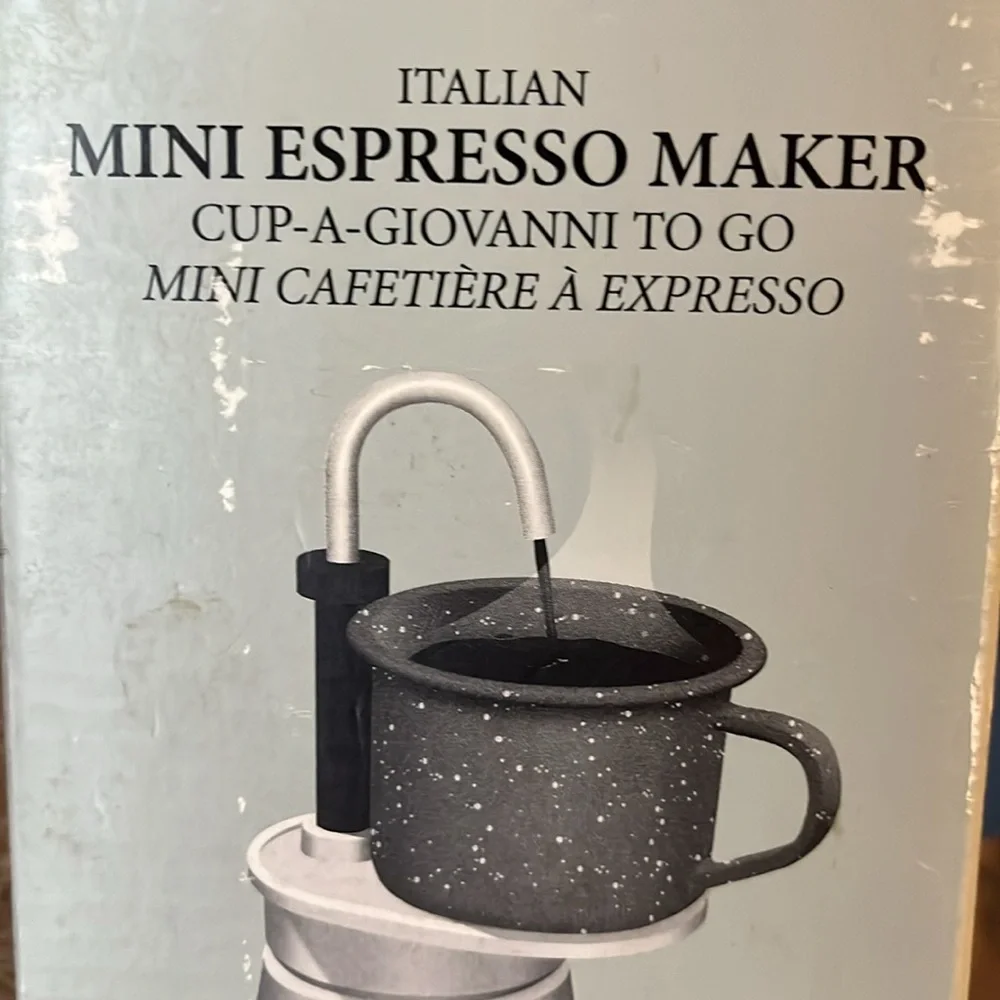 Restoration Hardware Mini Espresso Maker camping red enamelware Made in Italy